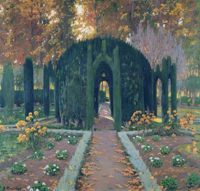 La Glorieta (Aranjuez) 1909 door Santiago Rusiñol